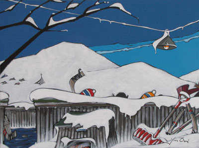 YD - Le lancer, 18 x 24, acrylique